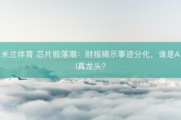 米兰体育 芯片股落潮：财报揭示事迹分化，谁是AI真龙头？