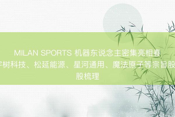 MILAN SPORTS 机器东说念主密集亮相春晚 宇树科技、松延能源、星河通用、魔法原子等宗旨股梳理