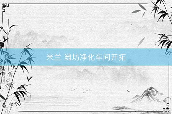 米兰 潍坊净化车间开拓